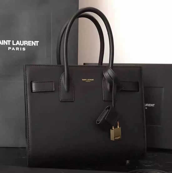 Replica Saint Laurent Baby Sac De Jour Bag In Black Leather